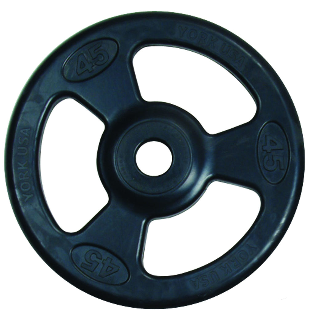 Iso-Grip Rubber Encased Steel Olympic Plate - York — view 2