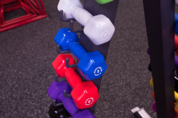 Body-Solid - 12 Pair Vinyl Rack with Rack, Includes GDR24 and pairs Vinyl Dumbbells 1-15lbs — view 7