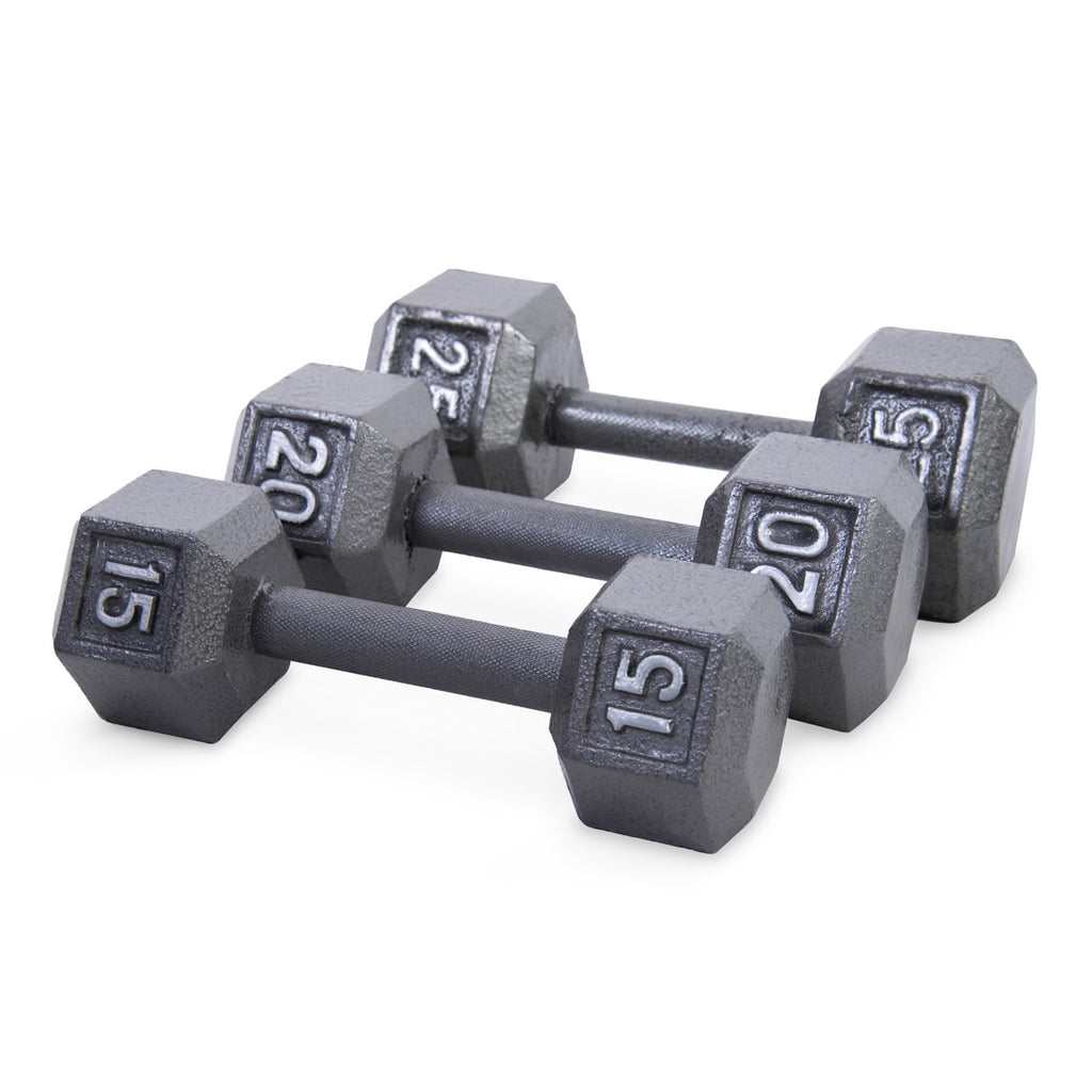 Cast Iron Straight Handle Hex Dumbbells — view 3