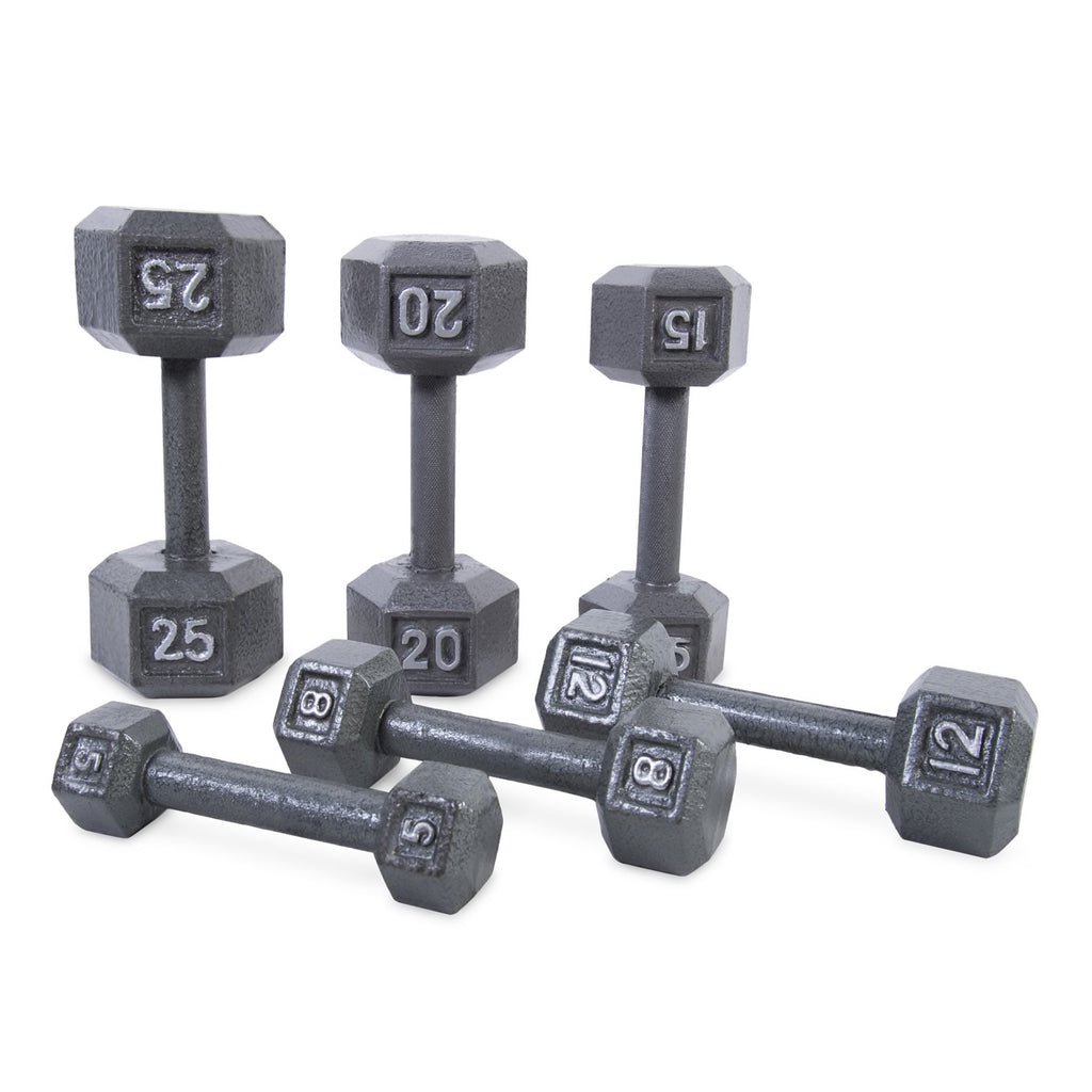 Cast Iron Straight Handle Hex Dumbbells — view 4